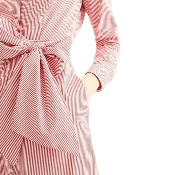 J. Crew Preppy Summer Red and White Striped Women’s Shirtdress, Size 4 - Picture 2 of 16